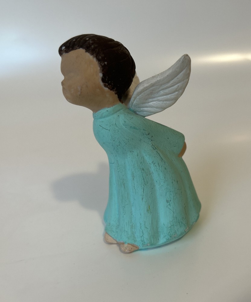 Vintage Japanese Bisque Porcelain Kissing Angel Girl Figurine 3.75 Inch