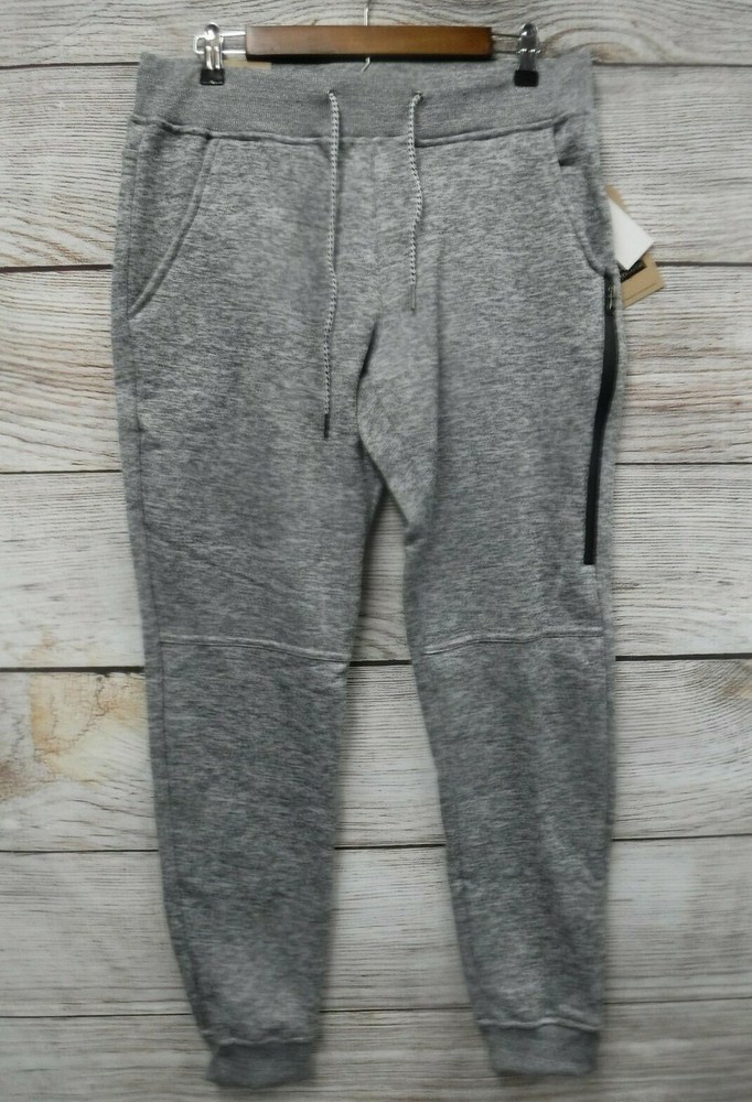 ROK Joggers Mens Size XLarge Grey Marled Fleece Lined SKINNY Jogger Pants New