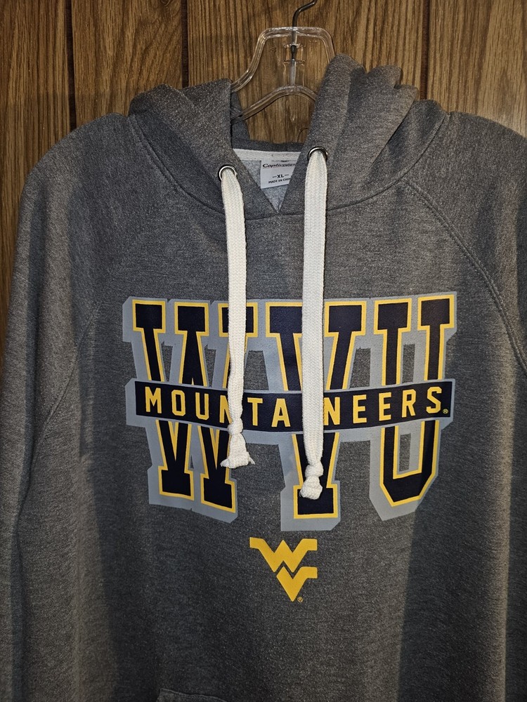 West Virginia University XL Womens Gray Graphic Logo Hoodie NCAA Fan Apparel