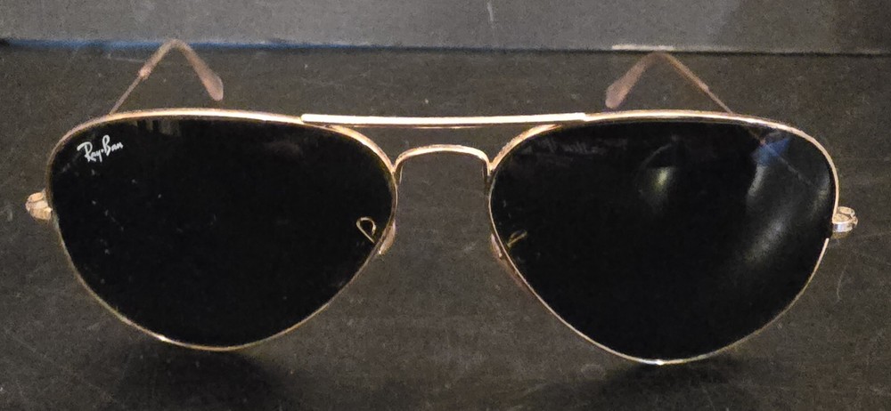 Ray Ban Aviator Large Metal Sunglasses RB3025 Gold Frame Brown Lens #1 Excellent