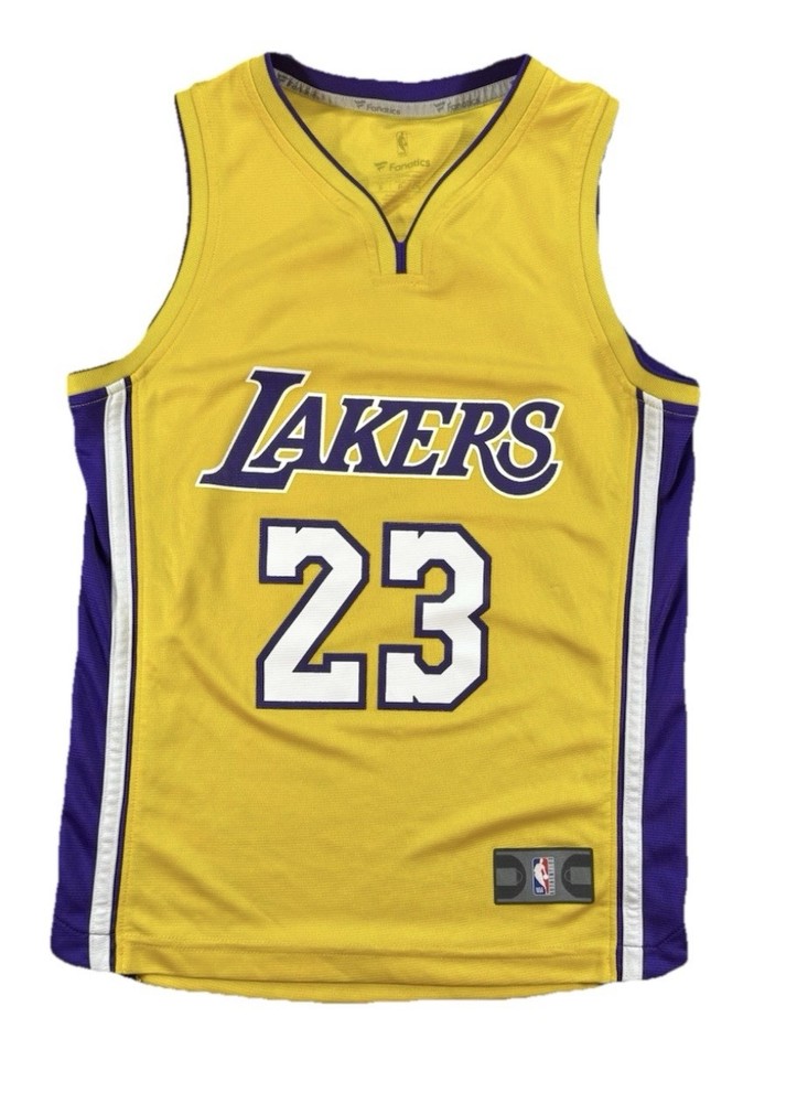 Lebron James Los Angeles Lakers Fanatics Jersey Adult Small Yellow Basketball