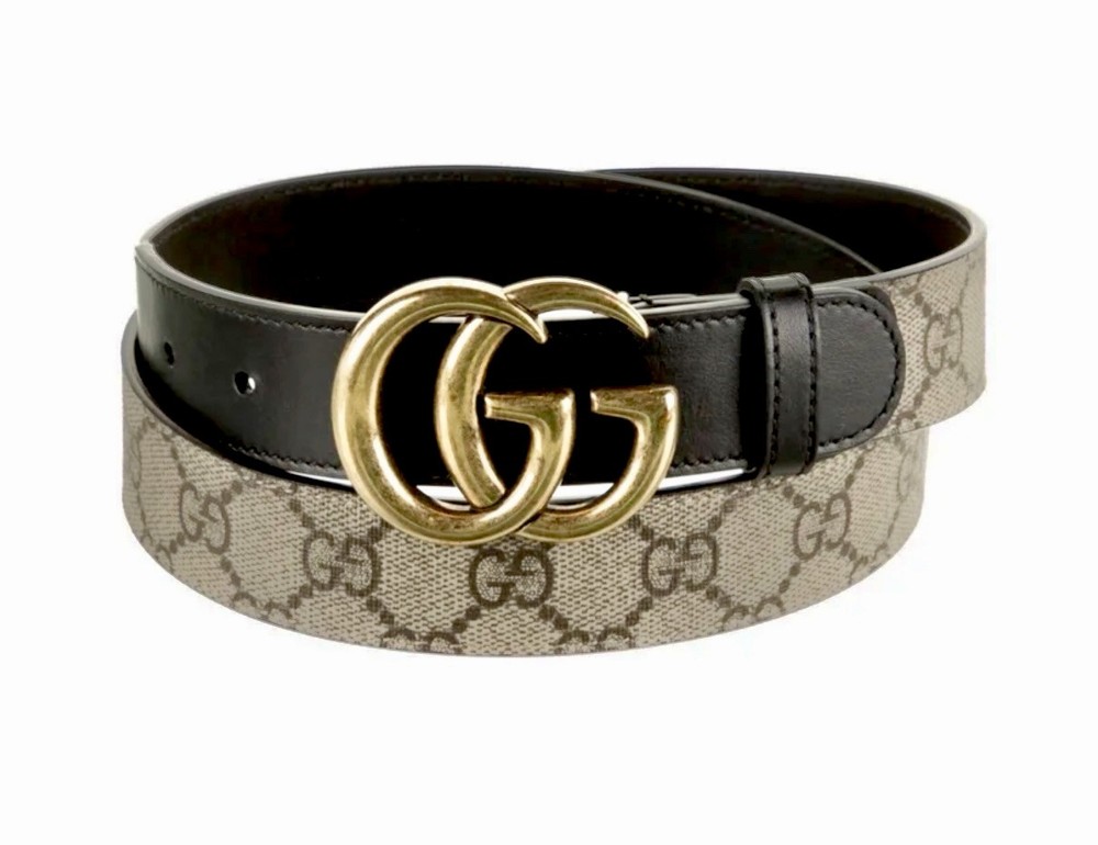 Gucci GG Marmont Womens Brown Leather Belt 90/36 1.25 Inch Width