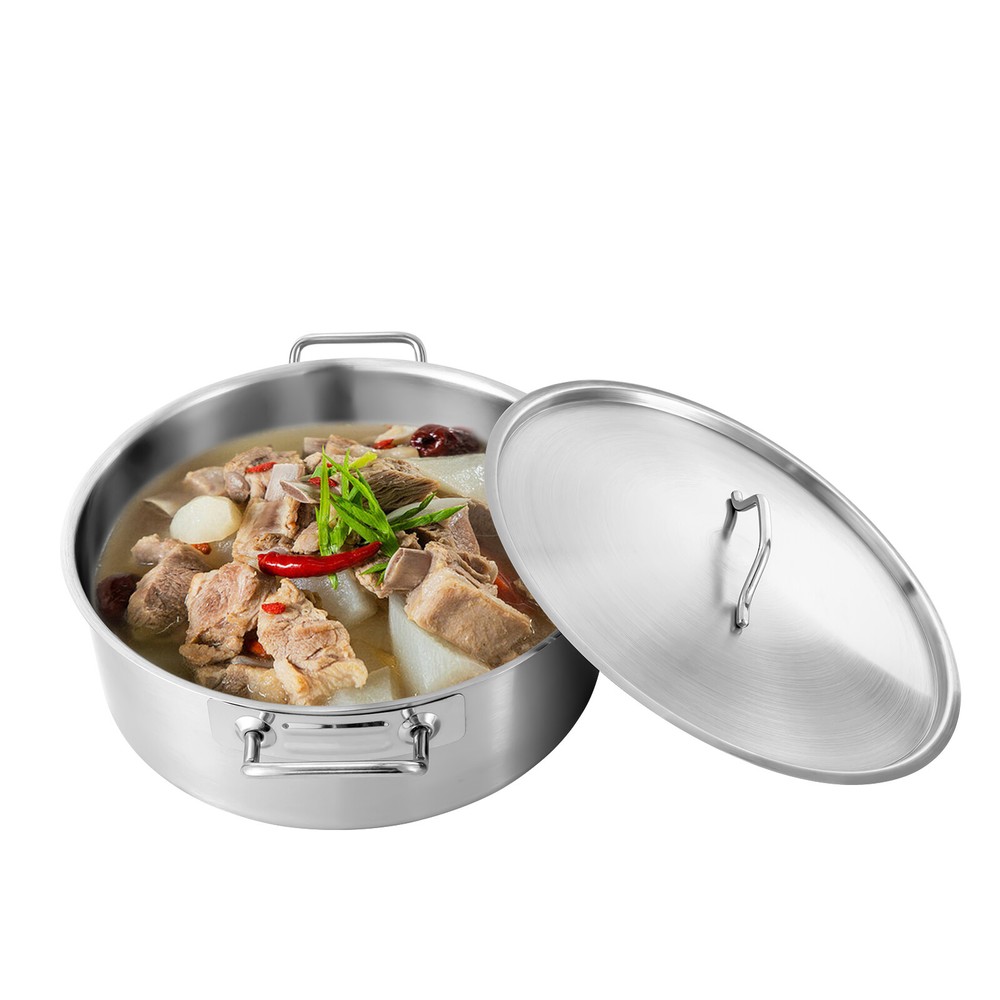 36cm Stainless Steel Stockpot with Lid 11 Quart for Soup Stew Sauce