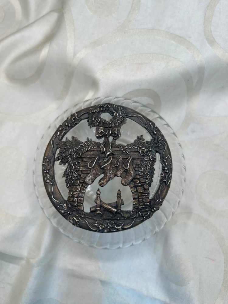 Vintage 1993 Rawcliffe Pewter Christmas Potpourri Jar with Hearth Beads  