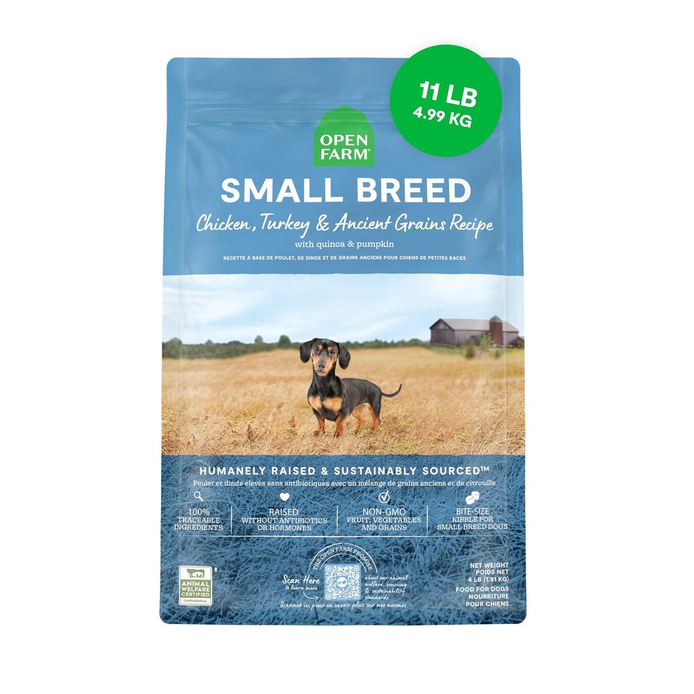 Open Farm, Ancient Grains Dry Dog Food For Small Breeds, 11 Pound (Pack of 1)