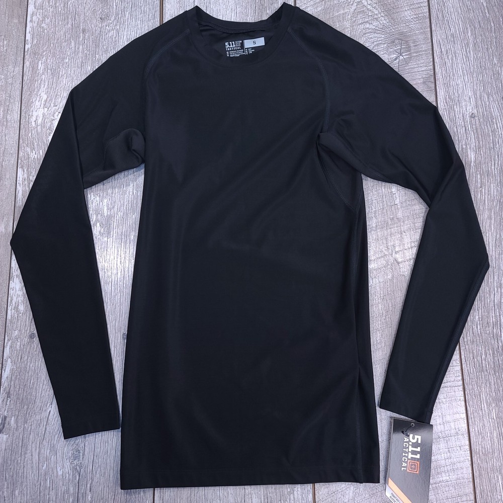 5.11 Tactical Shirt Mens Small Black Tight Fit Compression Long Sleeve Top