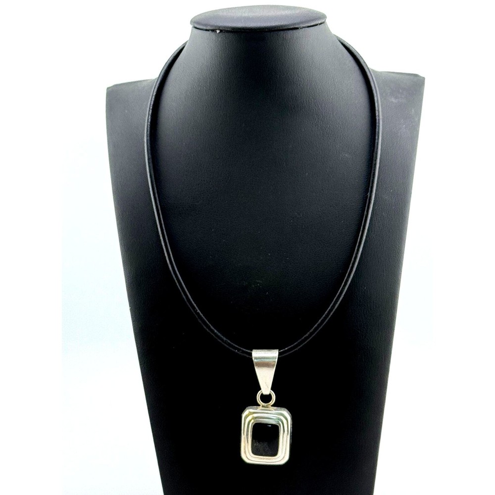 Silpada Sterling Silver Black Onyx Rectangle Pendant Necklace