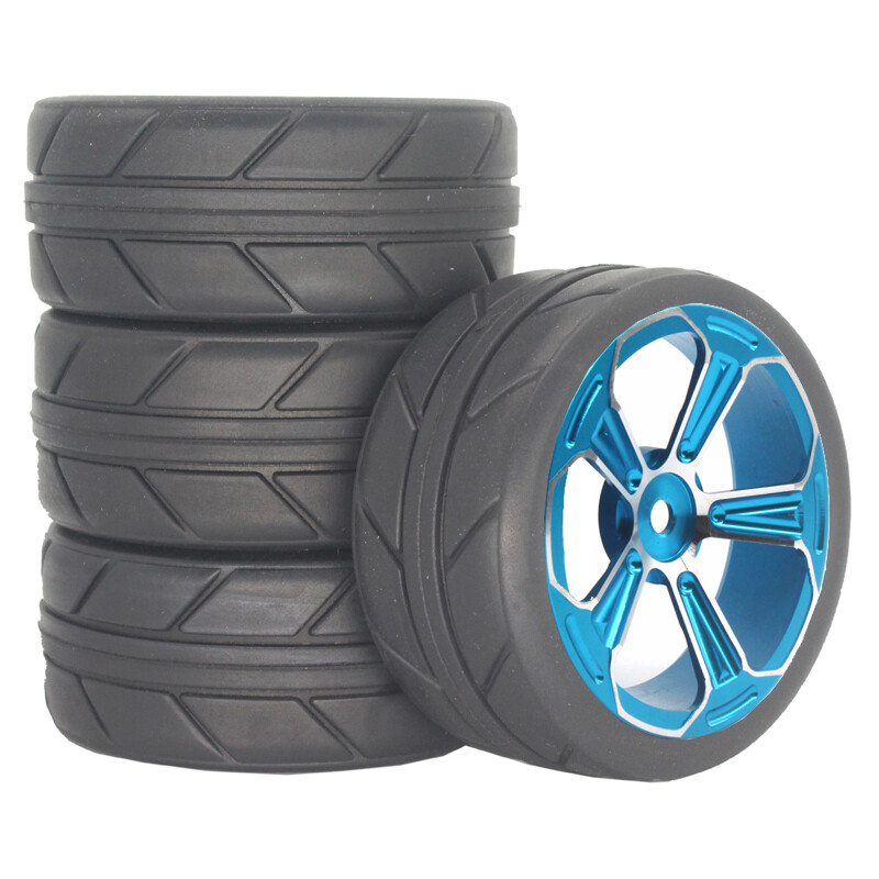 1/10 Onroad Rc Car Alloy Wheels Rubber Tires For Traxxas 4tec Kyosho RS4 Tamiya