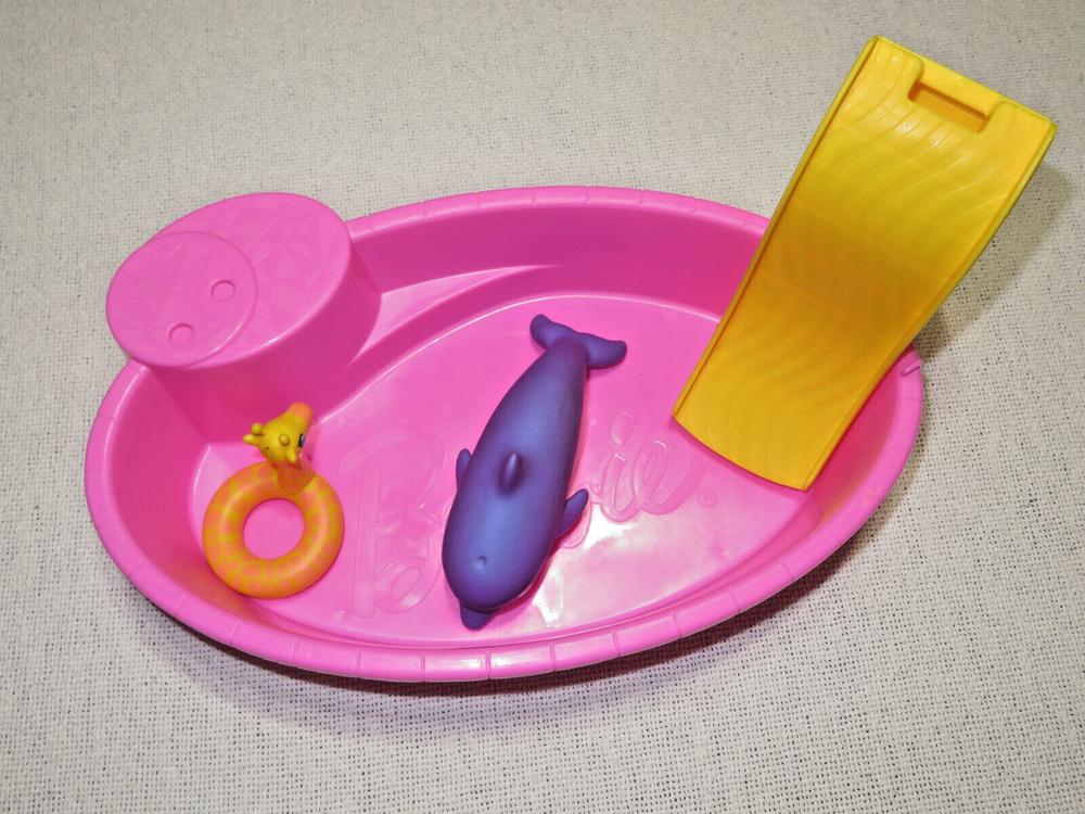 Barbie Pool Pink 2019 With Dolphin & Giraffe Floaty OOAk