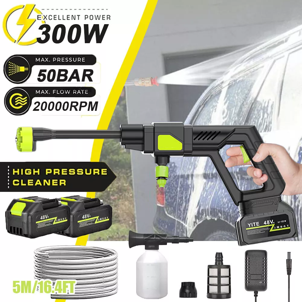Cordless High Pressure Car Wash Gun with 2 Batteries Portable Cleaner  