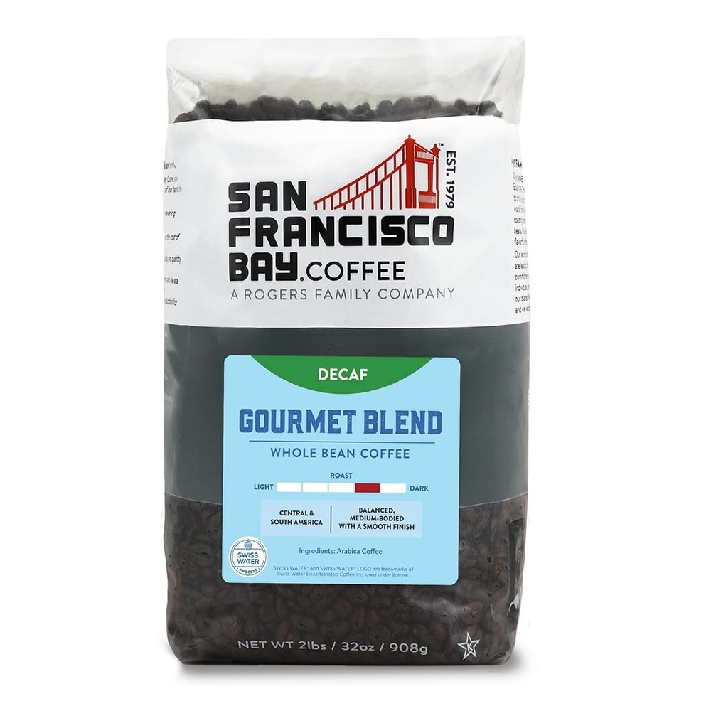 San Francisco Bay Coffee - Decaf Medium-Dark Roast Whole Bean Coffee - Decaf ...