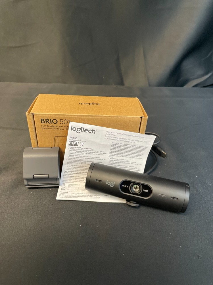 Logitech Brio 501 Black Dual Noise Reduction Mics Full HD Webcam With HDR-image