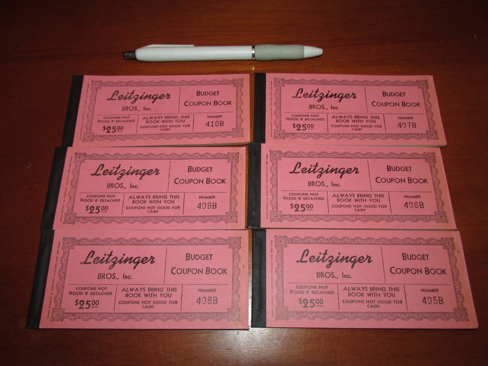 VINTAGE DEPARTMENT STORE COUPON BOOK LEITZINGER BROS CLEARFIELD PA c. 1950-image