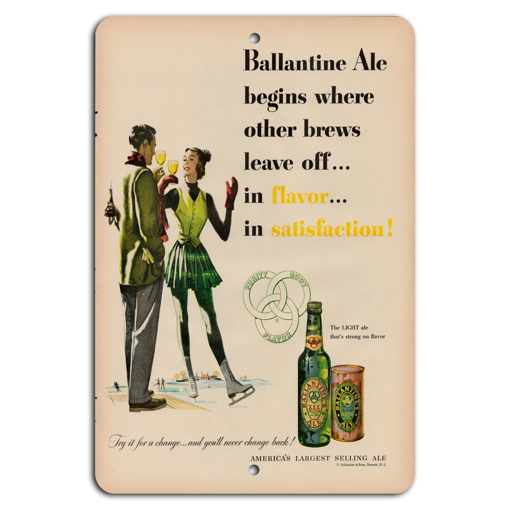 Vintage Ballantine Ale Sign for Flavor and Satisfaction