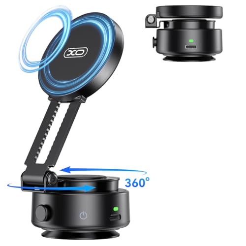 Electric Vacuum Suction Car Phone Holder, 360° Rotation Magnetic Phone Holder