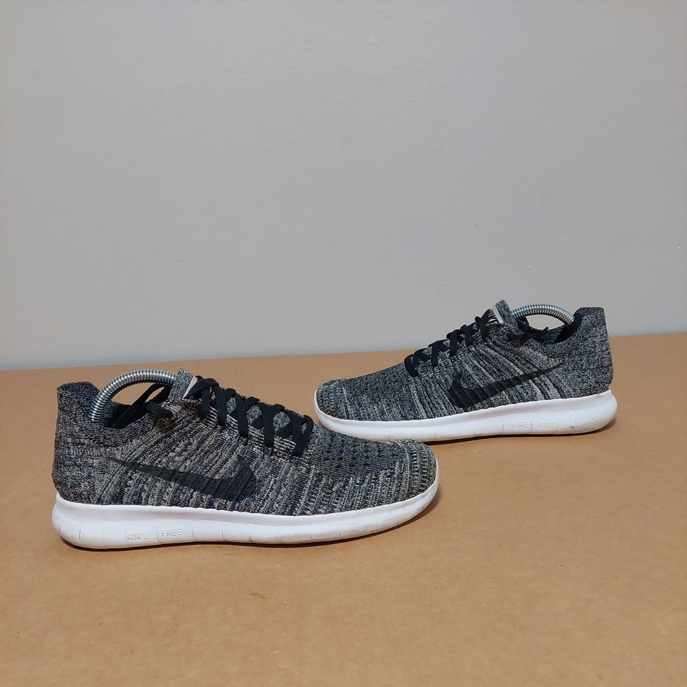Nike Free RN Flyknit Shoes Womens Black White Oreo Running  Sneakers SIZE 9.5