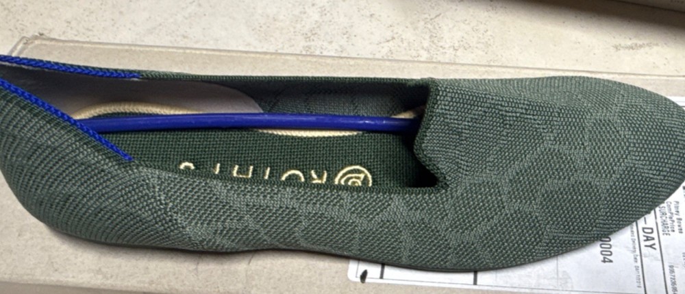 Rothy’s Knit Flats Green Blue Geometric Comfort Slip On Women’s Size 10