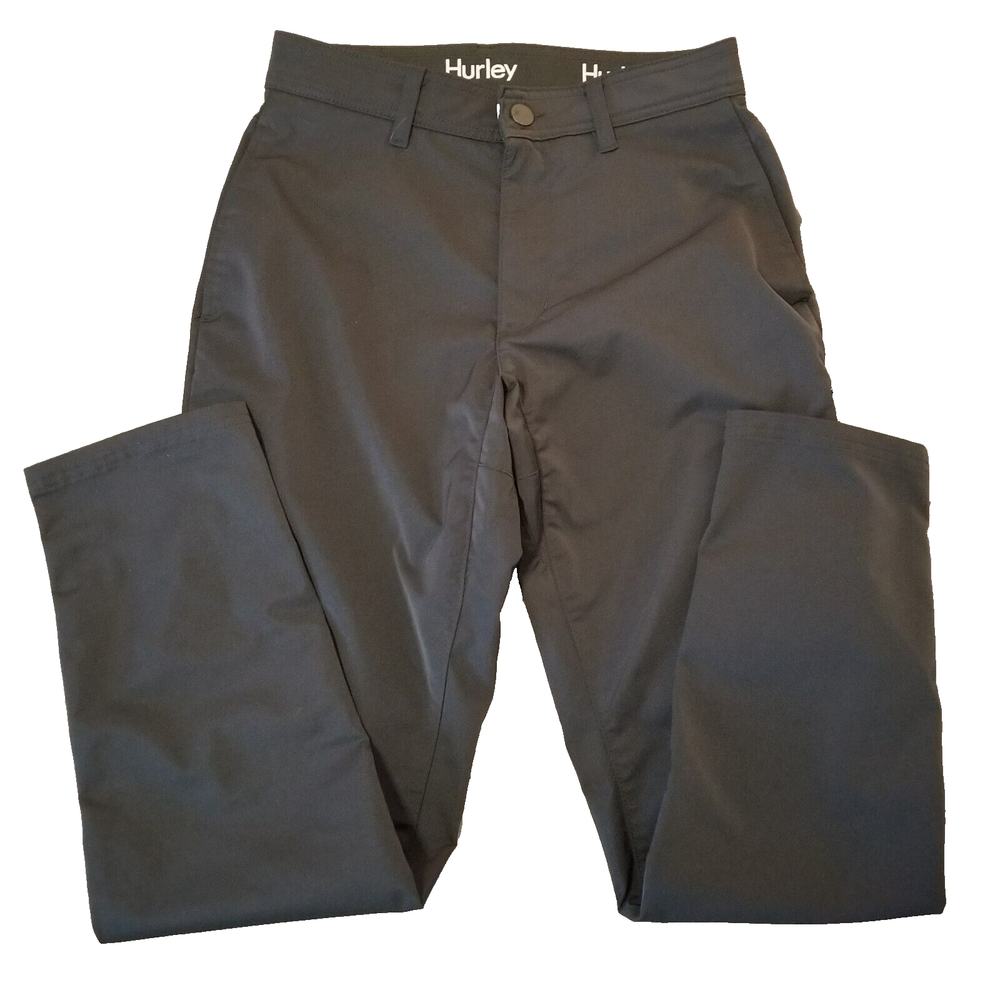 Hurley Jet Set Tech Pants Mens 30x30 Black Lightweight Stretch Golf Casual