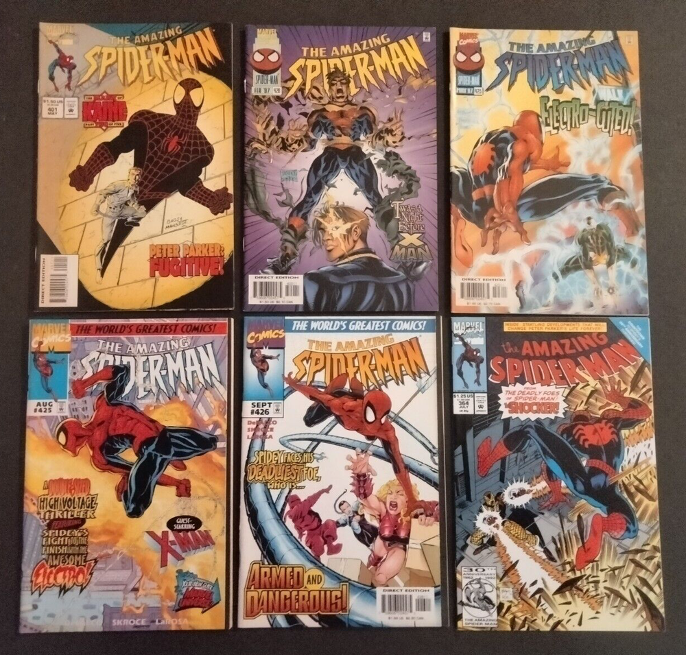 The Amazing Spider-Man (6) Comic Book Lot #364, 401, 420, 423, 425, 426 - VG - F