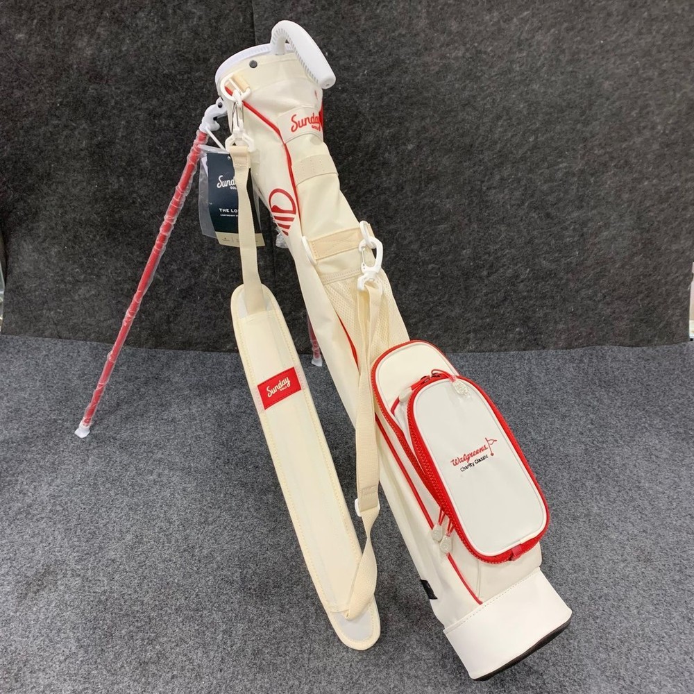 SUNDAY GOLF LOMA Golf Stand Bag Red & Off-White, 2-Way*