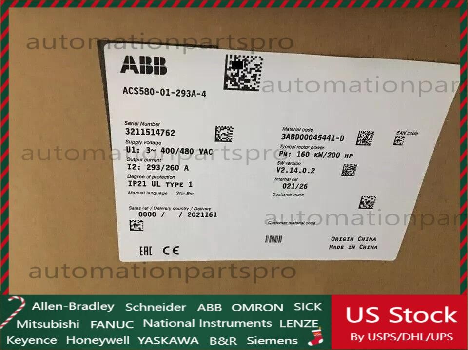 1PCS NEW ACS580-01-293A-4 ABB Frequency Converter ACS580-01-293A-4