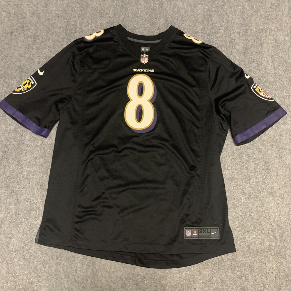 Lamar Jackson #8 Baltimore Ravens Men's On Field Jersey Black Size 3XL