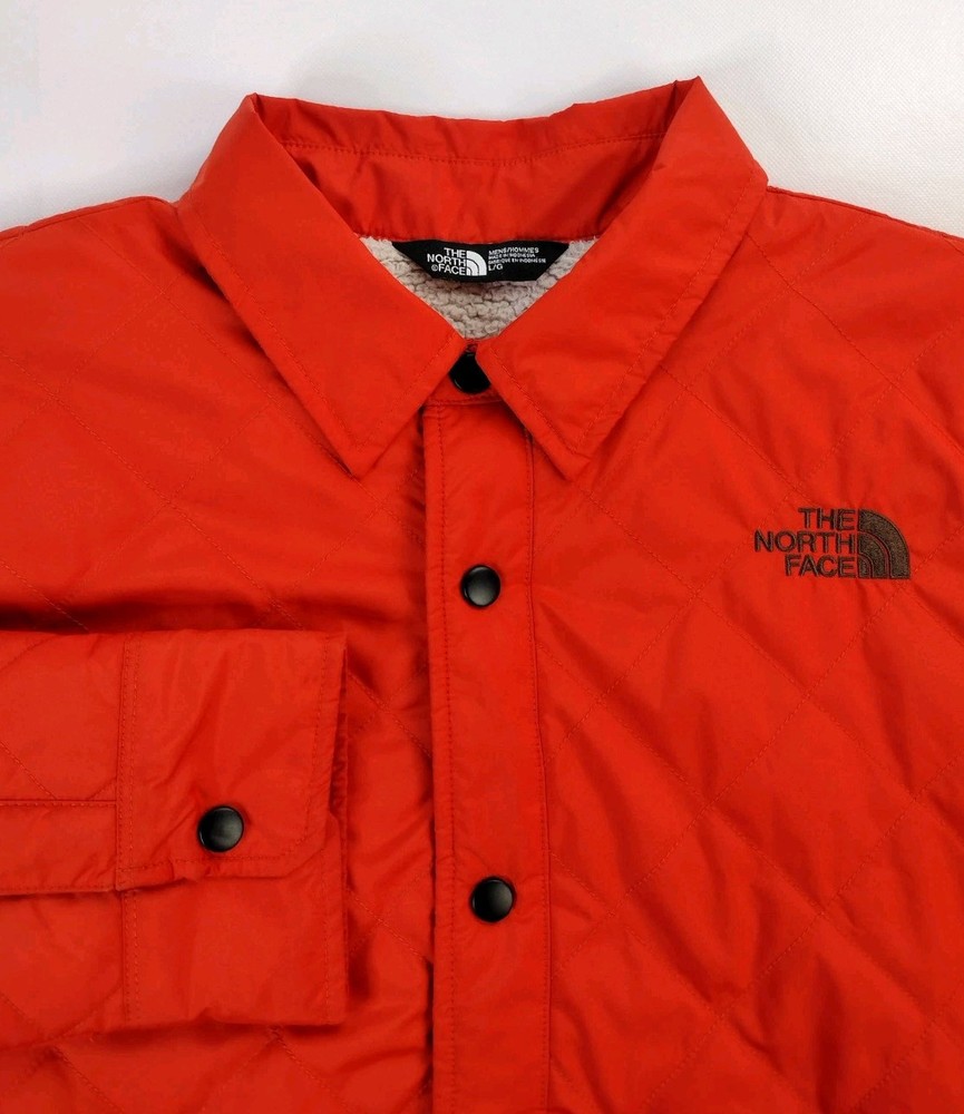 The North Face Oregon Trail Sherpa Lined Orange Quilted Jacket Mens Large