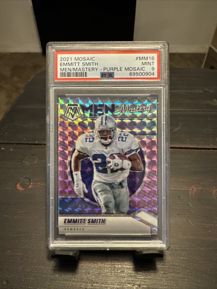 Emmitt Smith 2021 Mosaic Men Of Mastery Reactive PSA 9 🔥POP 1🔥