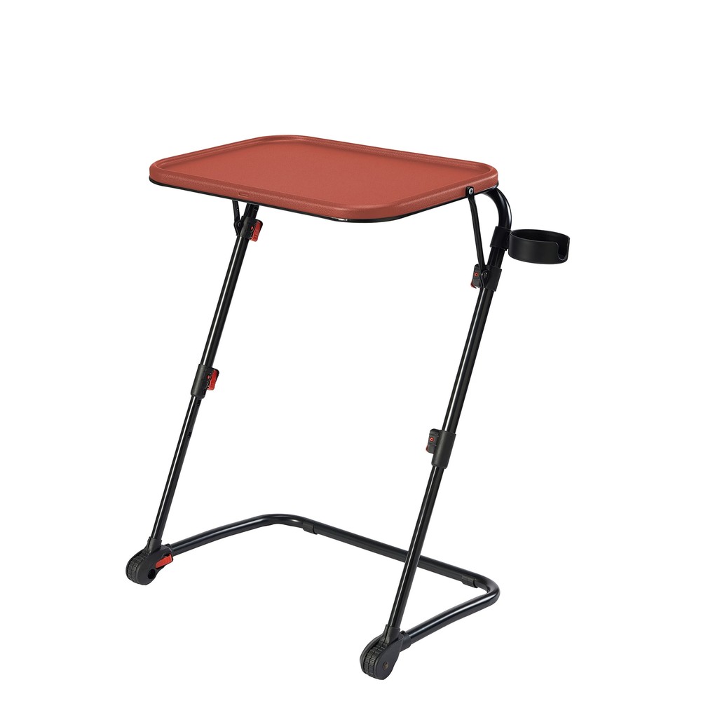Mainstays Canyon Red Adjustable Folding TV Tray with Cup Holder