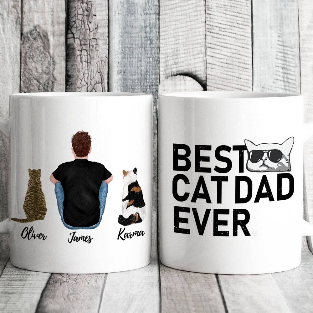 Personalized Cat Dad Mug Best Cat Dad Ever Cat Lover Gift Crazy Cat Dad Cat
