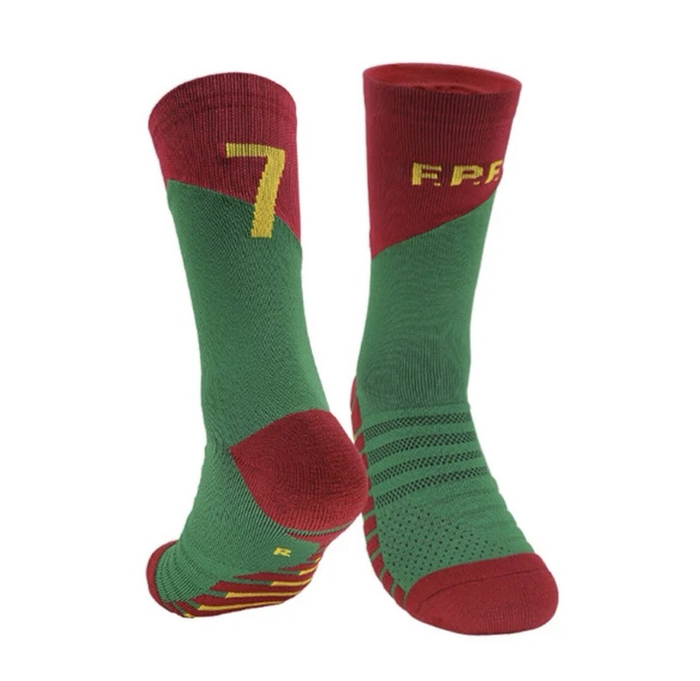 Youth Soccer Socks Portugal Ronaldo #7 Inspired Fan Version Sz M/L EuroSz 30-38