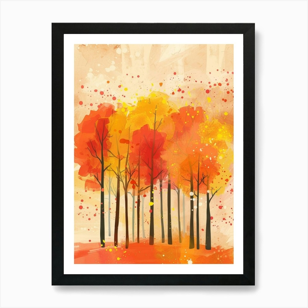 Autumn Trees 27 Framed Wall Art Print Canvas Poster Picture  