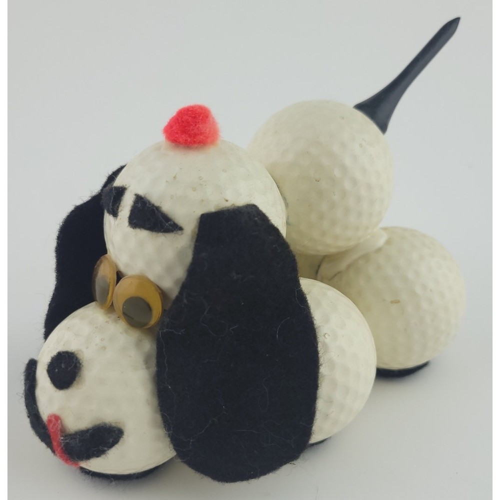 Vintage 60s Dog Golfer Figurine - Fun Golf Ball Decor & Gift  