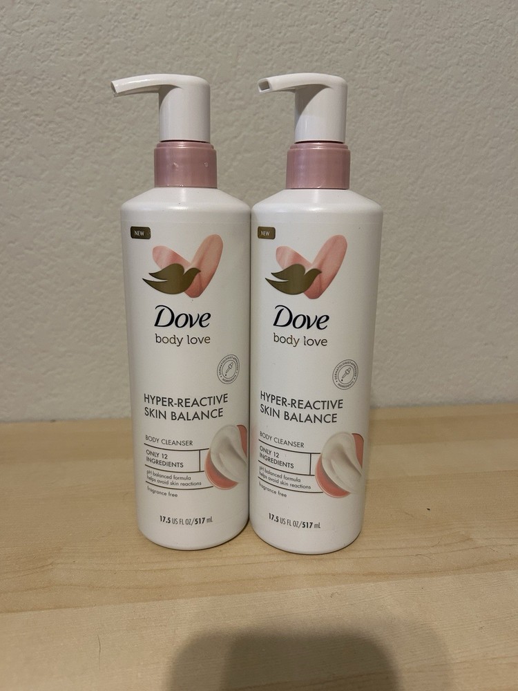 Dove Body Love Hyper-Reactive Skin Balance Body Cleanser 17.5 oz 2-Pack