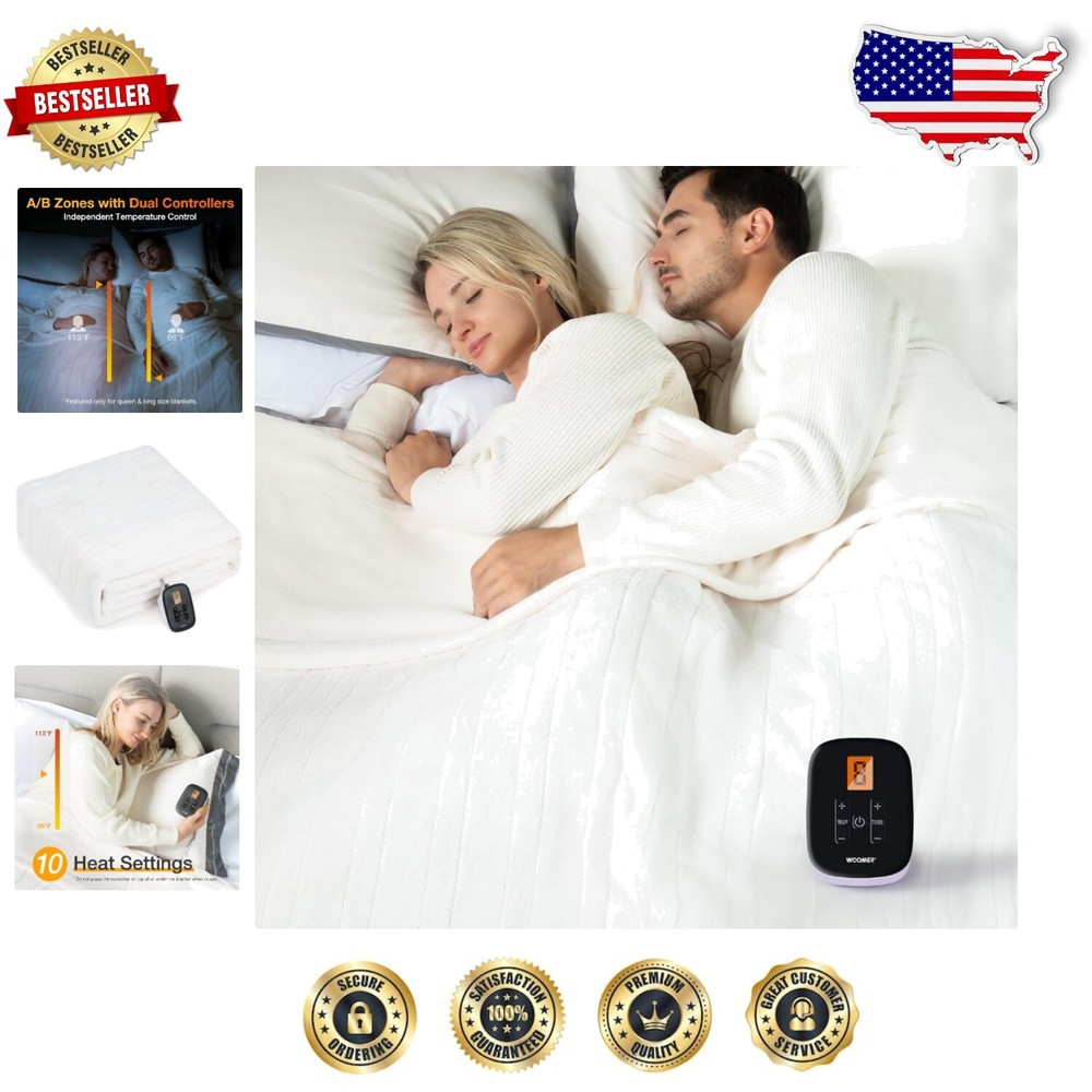 Cozy Extra Large Flannel Heated Throw Blanket with Adjustable Warmth