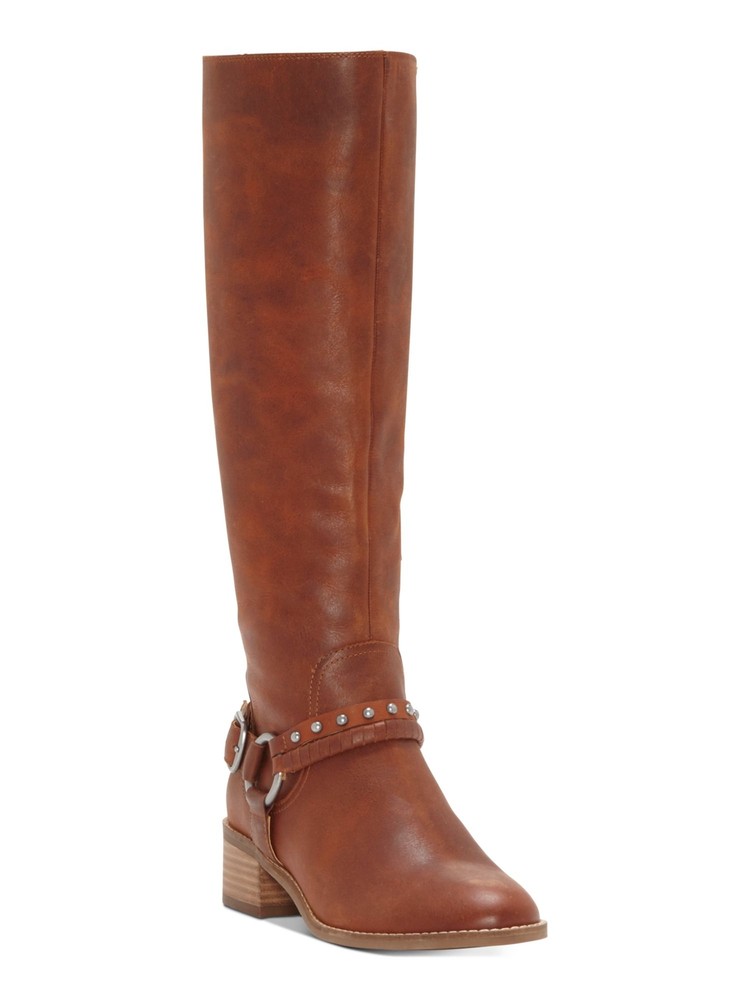 LUCKY BRAND Womens Brown Moto Karesi Almond Toe Leather Riding Boot 7.5 M