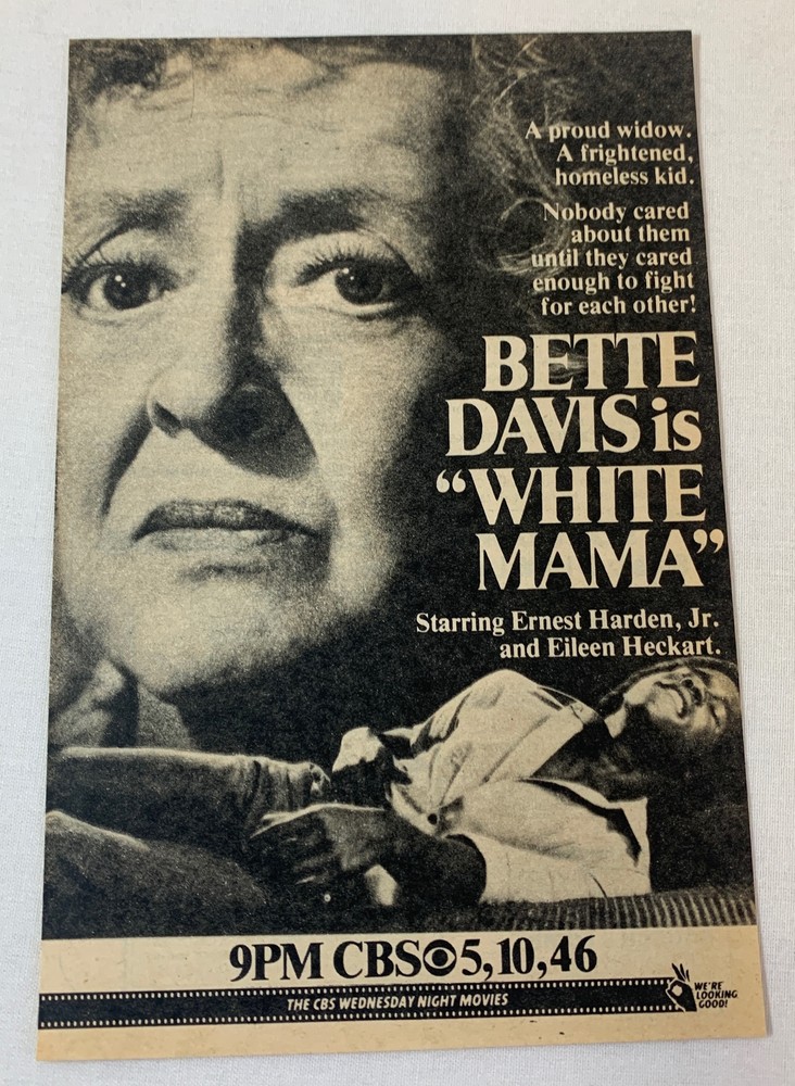 1980 CBS tv movie ad~ Bette Davis is WHITE MAMA