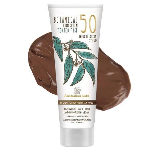 Australian-Gold Botanical Sunscreen Tinted Face Mineral Lotion 80ml SPF 50