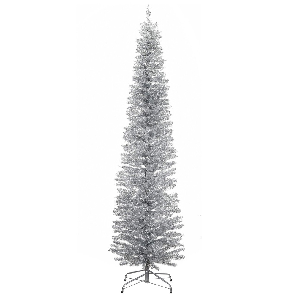 7 ft. Tinsel Collection Silver Tree