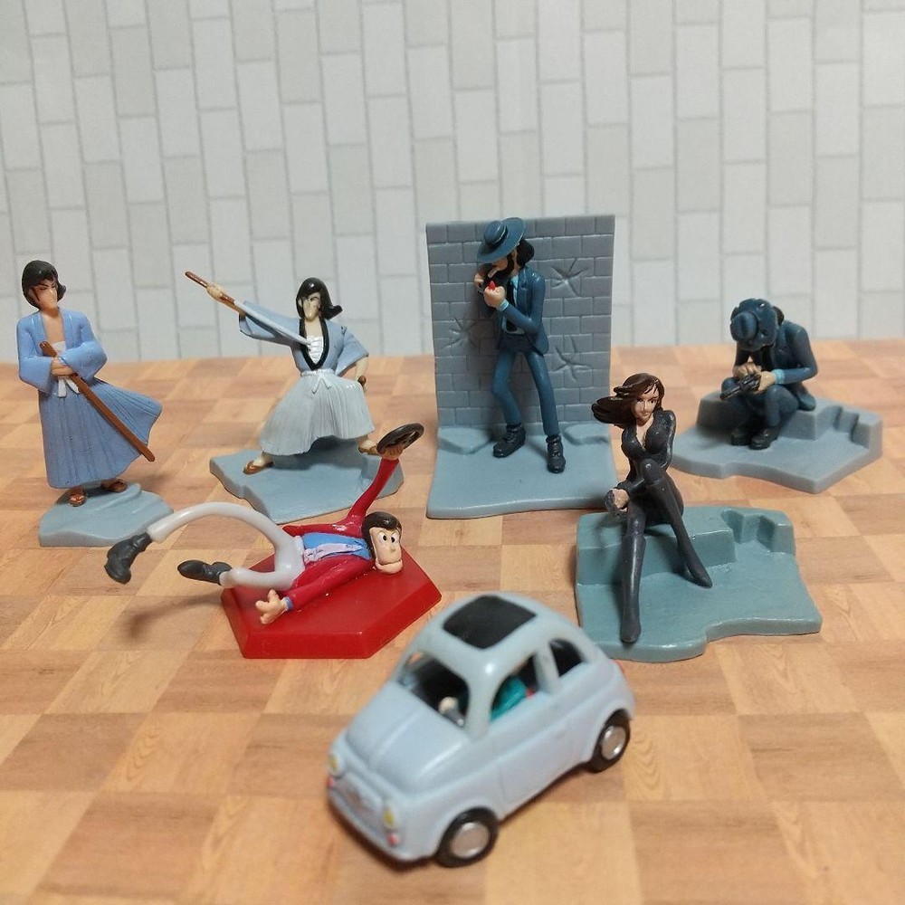 Lupin Figure Lot of 7 Daisuke Goemon Fujiko Coca-Cola FIAT Not for sale No box