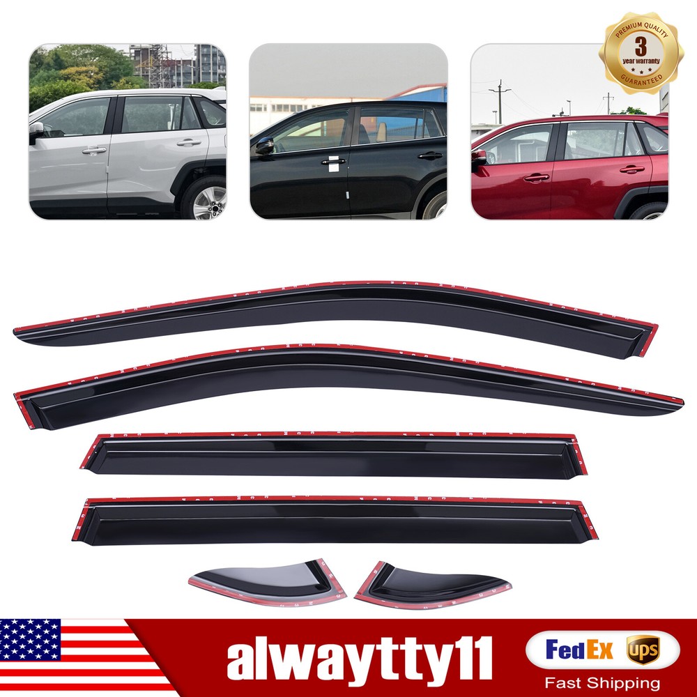 6PCS For Toyota RAV4 2019 2020 2021-2023 Window Visor Vent Shades Sun Rain Guard