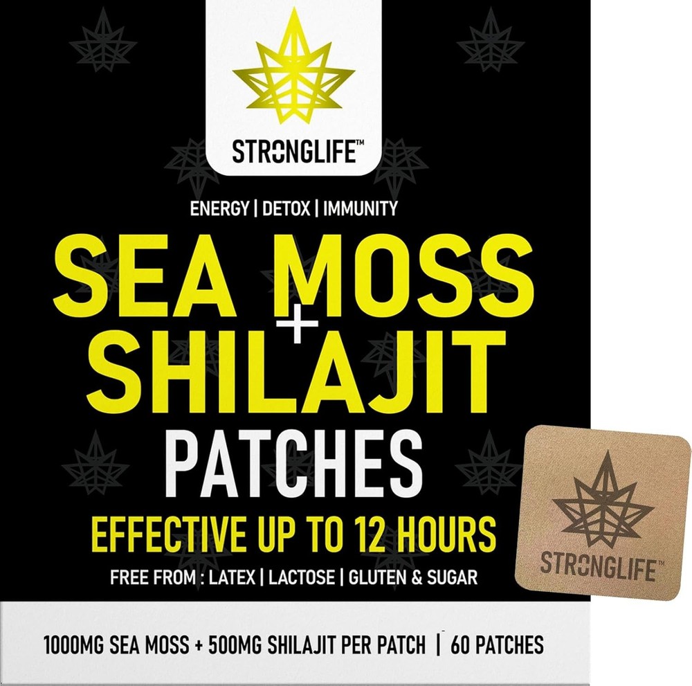 Shilajit 500mg and Sea Moss 1000mg Transdermal Patches - 60 High Absorption Patches