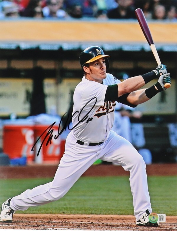 *Clearance Sale* Mark Canha Signed Athletics 11x14 Photo (Beckett)-image