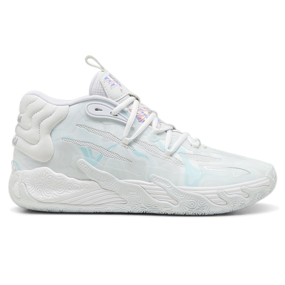 PUMA Mb.03 Iridescent White Basketball Sneakers for Men 37990401