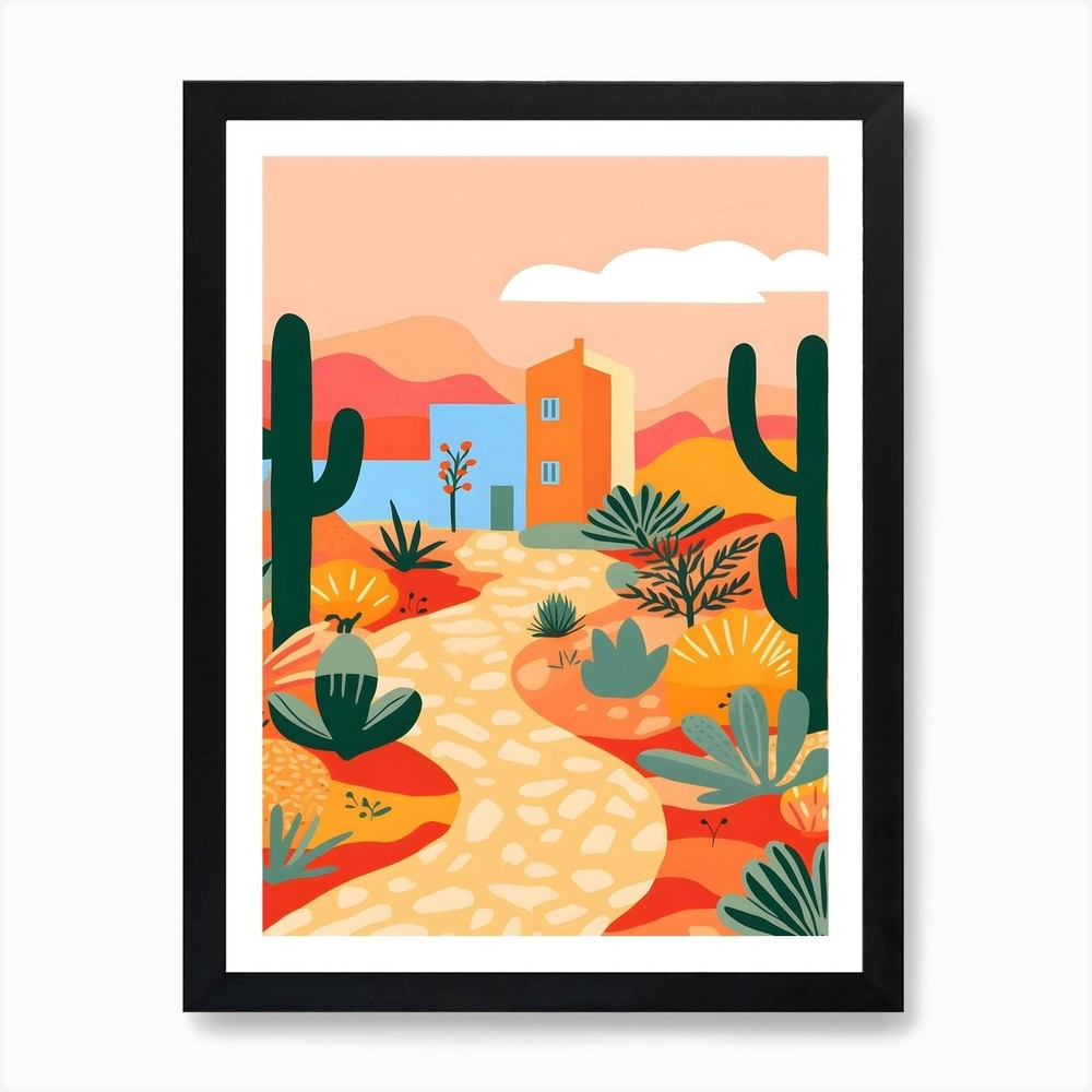 Cactus In The Desert 9 Art Print Framed Wall Art Poster Canvas Print Picture