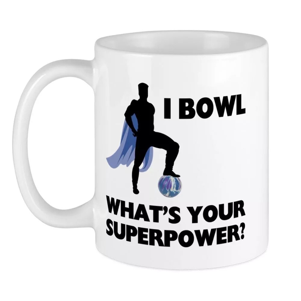 Cafepress Bowling Superhero Mug 11 Oz Ceramic Mug, Mug Gift, FatherDay Gift