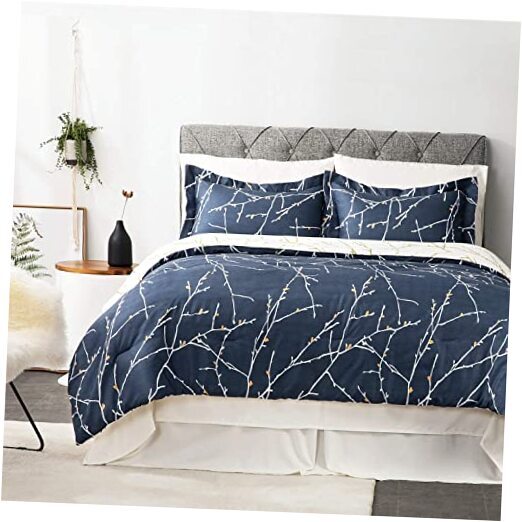 Size Comforter Sets - Size Bed Set 8 Piece Reversible Blue Tree Queen Navy
