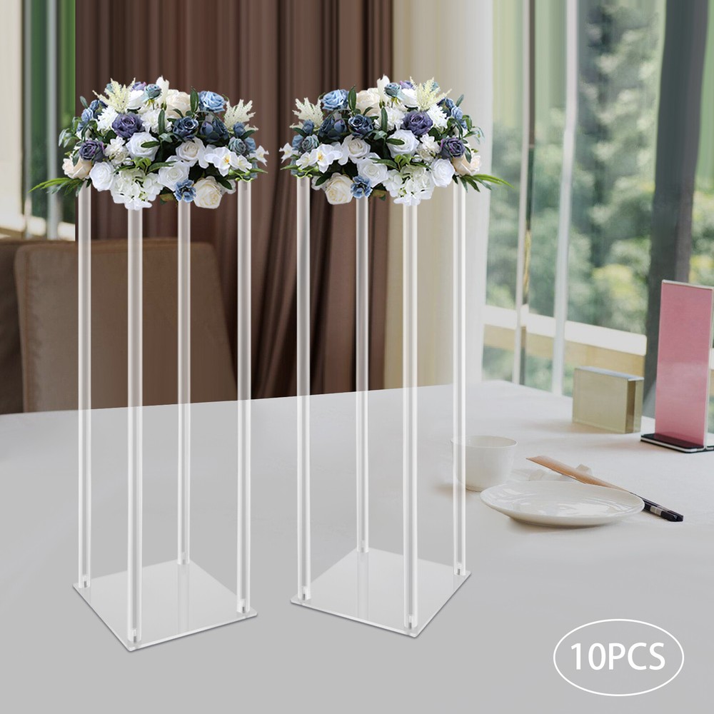 Acrylic Vase Wedding Centrepieces, 10 Pcs Clear Column Flower Display Stand