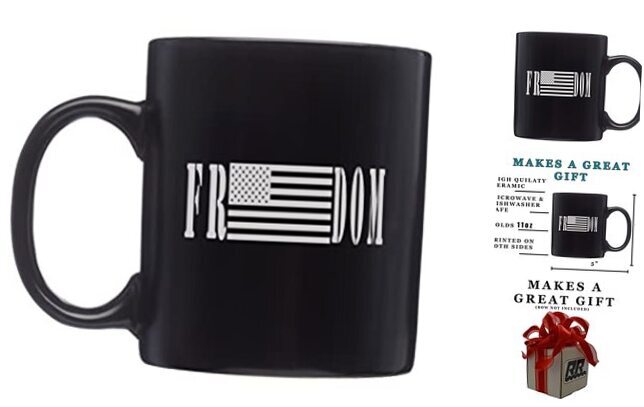 Patriotic Freedom Coffee Mug Novelty Cup Great Gift Idea For Military Veteran