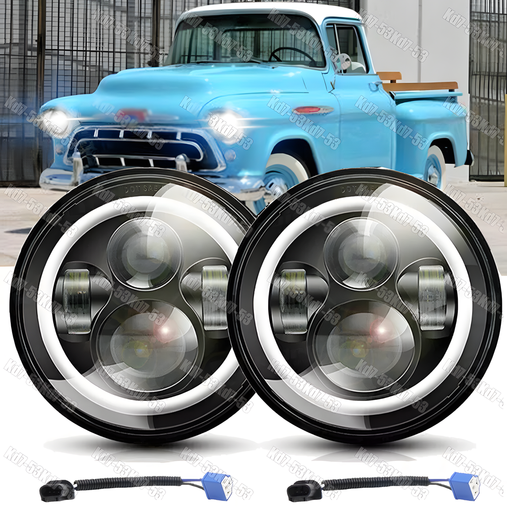 7-Inch Round LED Headlights for Chevy Truck C20 C30 1947-1974 Hi-Lo Beam